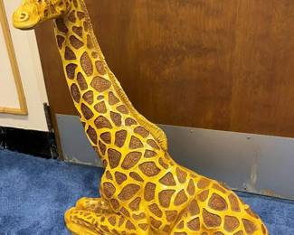 71 Vintage 1970s Marwal XL Chalkware Giraffe Sculpturemin