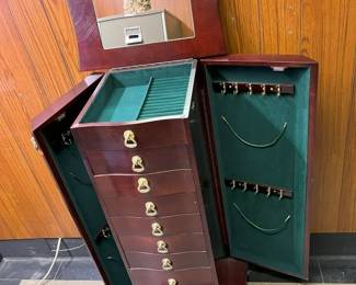 71 Mahogany Jewelry Armoire Expandedmin