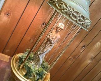 71 Vintage Oil Rain Bathing Nude Goddess Lamp X4 min