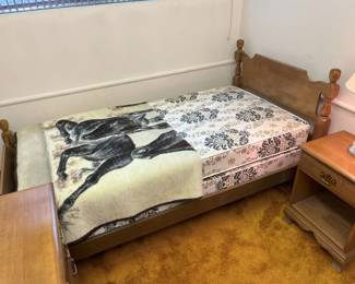 71 Walnut Twin Bed Framemin