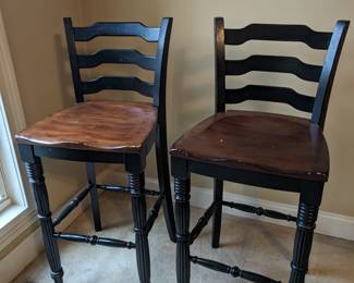 Bar Height Stools Wood, Black and brown 