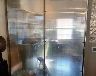 Industrial Metal Sliding Door Divider, 96" H x 85" W x 4" D