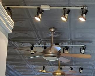 Track Lighting, Round With 3 Lights, Qty 1, Linear With 4 Lights, Qty 2, And Hanging With 4 Lights