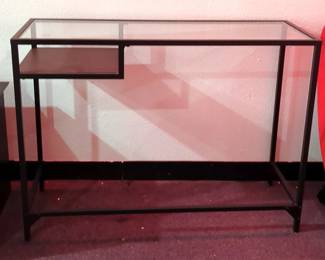 Glass And Metal Computer Desk, 29" x 40" x 14"