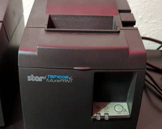 Star Receipt Printers, Qty 2, Model TSP100 And Model TSP600, Metrologic Barcode Scanner, Receipt Rolls, Qty 25, And More