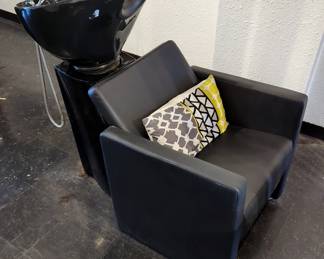 Hair Washing Reclining Chair, 29" x 27" x 27", Mounted To Hair Washing Sink, 40" x 19" x 22"