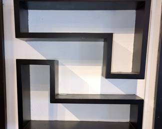 Wall Mounted Display Shelves, "L" Shaped, Qty 2, 14.5" x 24" x 6", Cubes, Qty 3, 6" x 5" x 5", Square, Qty 1, 18" x 18" x 8", And More, Total Qty 9