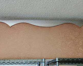 "Pinkish" Fabric covered Valences - smaller is $50, larger one is $100.