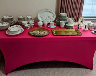 Beautiful China - set on left if Haviland Moss Rose,