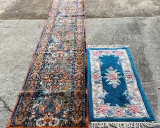 Runner on Left - $95 -- 168" x 26" wide.   Runner on Right - $45 -- 45" long x 22" wide.