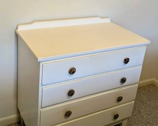 Nice Simple White Wood Chest - $30 - 30" wide, 29.5" tall, 17" deep.