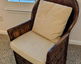 Cozy Bamboo Chair - matches Chaise Lounge - $275.00 - 37" tall, 20.5" deep, 22.75" wide. 