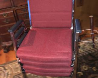 MID-CENTURY CIRCA 1971 SIGNED CHROME PADDED CHAIRS - EXCELLENT CONDITION. 