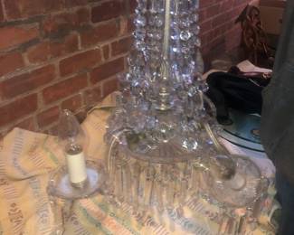 RARE ANTIQUE WATERFORD CRYSTAL CHANDELIER WITH ALL OF THE PRISMS ACCOUNTED FOR.