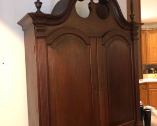 UPPER VIEW OF SPINDILE CARVINGS & CLOSE UP VIEW OF RARE MAHOGANY MUSEUM QUALITY SENTENIAL SECRETARY DESK WITH ORNATE CHIPPENDALE BALL & CLAW FEET AND SIGNED MANUFACURING WOOD MAKERS SIGNATURE ON REVERSE CIRCA 1876