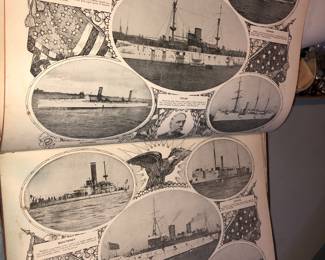 CLOSE UP VIEW OF SHIPS RARE ANTIQUE US SPANISH WAR AMERICAN SHIPS PICTORIAL BOOK 