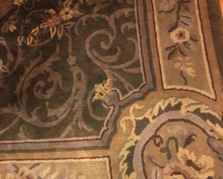 HAND WOVEN AUBUSSON THICK FRENCH RUG WITH BORDERS 