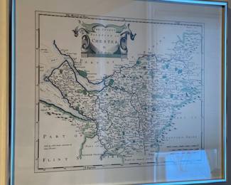 $200.00………..Pair of Hand Tinted Rob Morden Maps, framed sizes 18” x 15” sold as a pair 