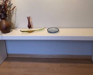 SOLD………..Vintage Modern Long Narrow Console Table.  Measurements” 72”W x 14 1/4”D x 24”H