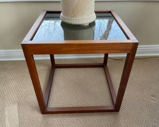 SOLD.  Danish CUBE TEAK Table 16” x 16” x 16” 