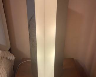 $400.00………….Unique Vintage MCM Lamp , didn’t find a mark but in the style of Kovacs / Paul Evan’s Skyscraper 