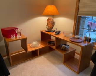 SOLD………..Vintage Scandinavian Modern Teak 2 Piece Adjustable Low Bookcase Entertainment Center, exceptional condition 