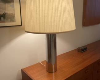 SOLD………….Chrome Mid Century Modernist Lamp