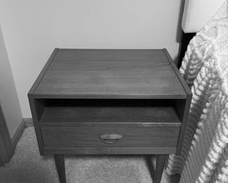 SOLD……..Pair of Kai Kristiansen Vintage MCM Teak Nightstands, good condition showing a little wear (see next photo for 2nd nightstand)