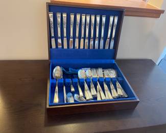 SOLD……….65 PIECE STERLING SILVERWARE SET “CLASSIC ROSE” BY REED & BARTON
