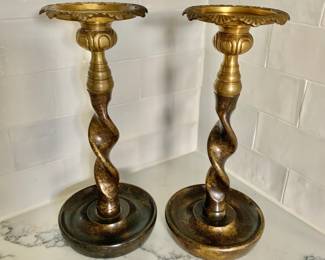 $48 - Southern Living At Home Barley Twist 11" Candle Stick Holders