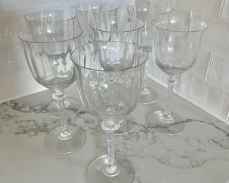 $84 - Set of 7 Southern Living GALLERY COLLECTION Crystal Water Goblet Wine Glass 7 5/8"