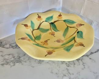 $30 - Vintage Gail Pittman Yellow Ruffled Serving Bowl - 10 1/2" Diameter 