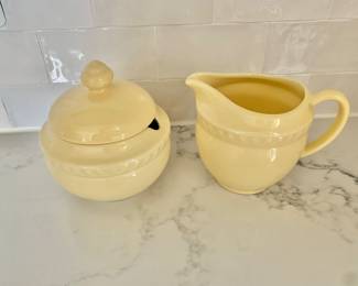$20 - Southern Living at Home Hospitality by Gail Pittman Butter/Yellow Sugar and Creamer Set - 5 1/2" H pitcher 4 1/2" H 