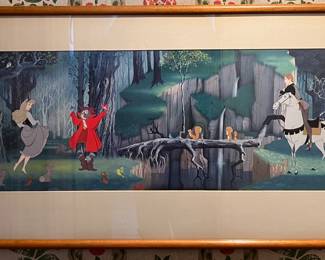 Vintage Animation Cel Sleeping Beauty, “Aurora, Owl and Phillip”