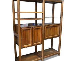 Vintage Oak & Walnut Shelving Unit
