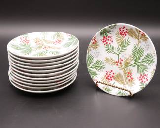 Crate & Barrel Holiday Side Plates (Total of 12)
