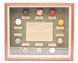 History of Golf Balls w/Replica Examples in Shadow Box
