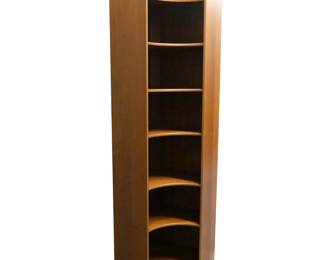 Vintage Danish Mid-Century Modern Teak 6-Tier Corner Bookshelf Unit
