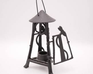 Cast Iron Dragonfly Lantern Candle Votive Holder
