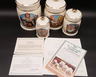 1992 Danbury Mint MI Hummel 4pc Porcelain Canister Collection - New in Box
