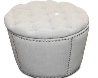 Office Star OSP Accents Lacey Tufted Storage Ottoman in “Milford Dove”
