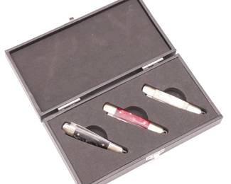 Three Small Pocket Knives in Case
