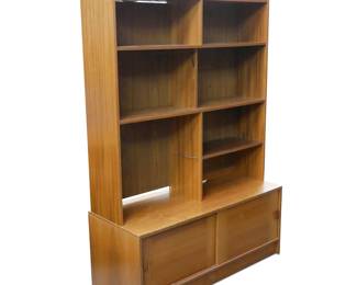 Vintage Domino Mobler Danish Mid-Century Modern Two-Piece Bookshelf & Cabinet
