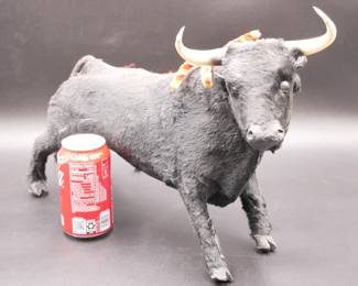 Papier-mache Bullfighting Bull Figurine
