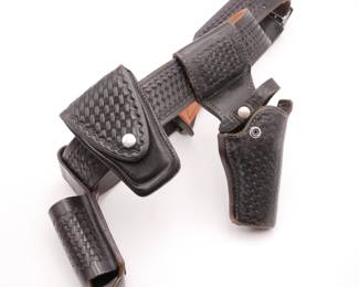 Tex Shoemaker Black Basketweave Leather Police Duty Belt
