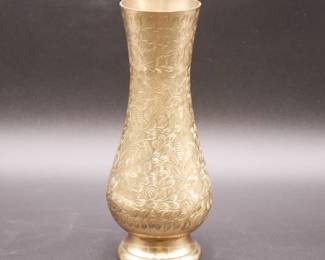 Etched Brass Vase from India

