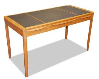 Vintage Danish Mid-Century Modern Teak 3-Drawer Desk by Sun Cabinet Co.
