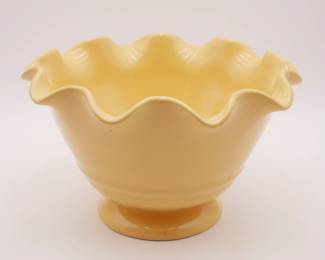 Crate & Barrel Large Yellow Scalloped Serving Bowl
