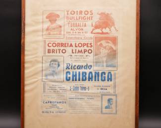 Framed 1977 Toiros Bullfight Poster
