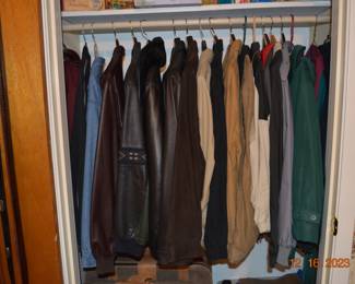 Mens coats- members Only, London Fog-  leather, wool, and more